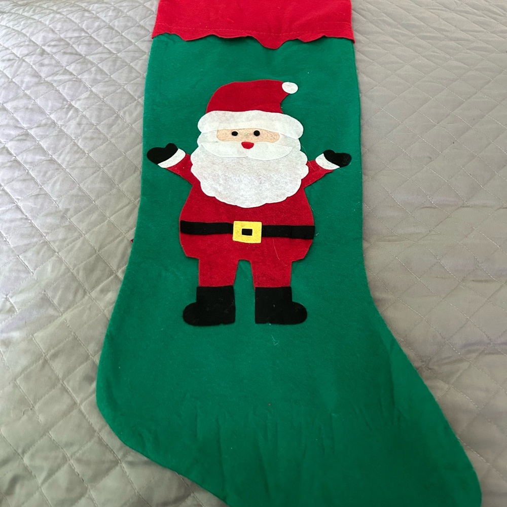 Red and Green Holiday Decor Stocking